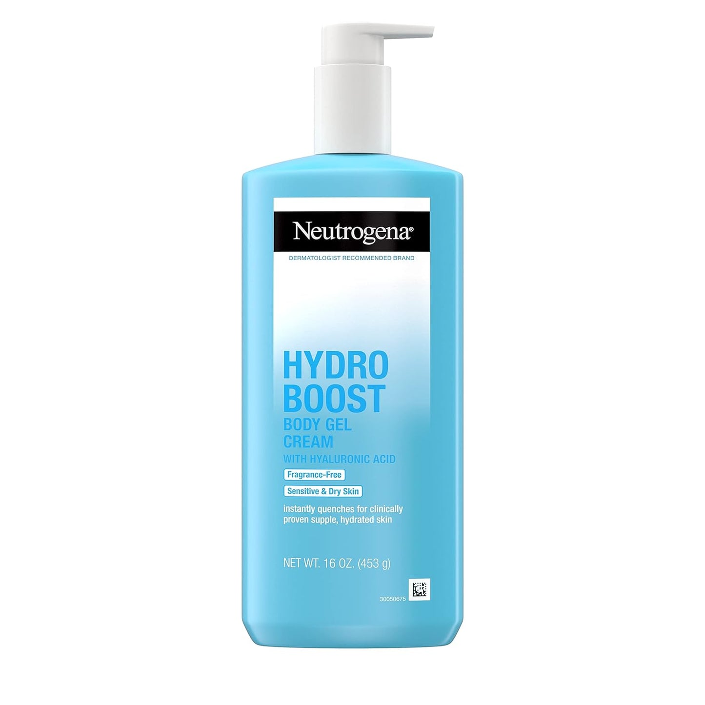 Neutrogena Hydro Boost Body Gel Cream Moisturizer with Hyaluronic Acid, Hydrating Lotion For Sensitive Skin, Fragrance Free, 16 oz