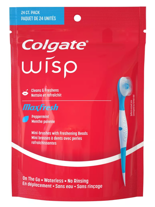 Colgate Max Fresh Wisp Disposable Mini Toothbrush - Peppermint - 24ct